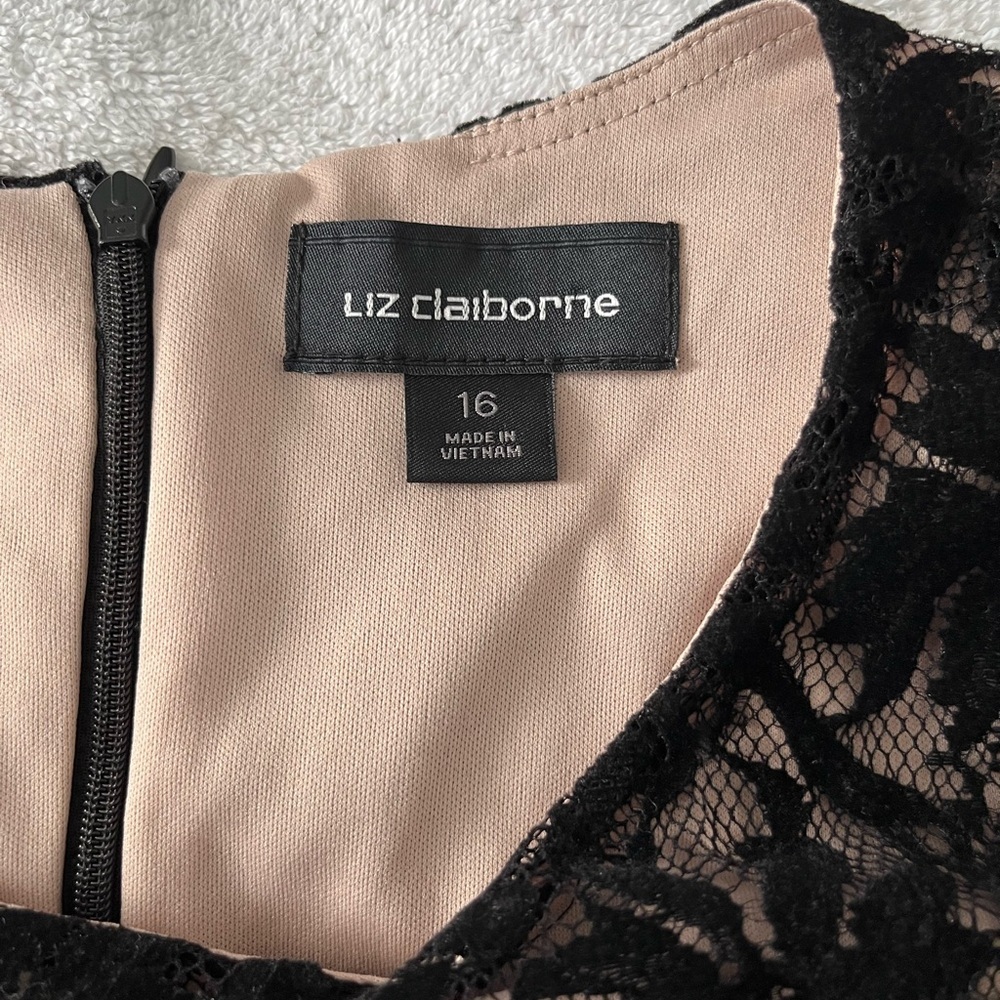 Liz Claiborne‎ dress black color lace size 16 - Picture 5 of 8
